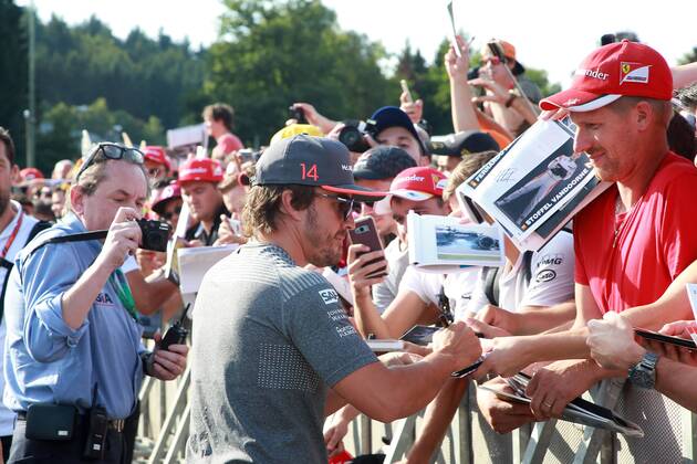 24.08.2017 - Fernando Alonso (ESP) McLaren MCL32 Belgian Grand Prix, Spa-Francorchamps 24 - 27 August 2017 24.08.2017 - Fernando Alonso (ESP) McLaren MCL32 