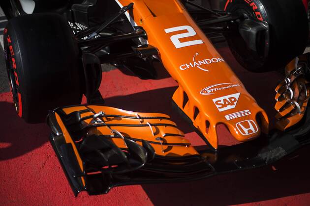 August 24, 2017 - Spa, Belgium - 02 VANDOORNE Stoffel from Belgium of McLaren Honda front wing during the Formula One Belgian Grand Prix at Circuit de Spa-Francorchamps on August 24, 2017 in Spa, Belgium. F1 Grand Prix of Belgium - Thursday - ZUMAn230 20170824_zaa_n230_271 Copyright: xXavierxBonillax