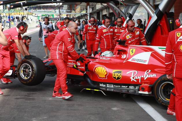 25.08.2017 - Free Practice 1, Sebastian Vettel (GER) Scuderia Ferrari SF70H Belgian Grand Prix, Spa-Francorchamps 24 - 27 August 2017 25.08.2017 - Free Practice 1, Sebastian Vettel (GER) Scuderia Ferrari SF70H 