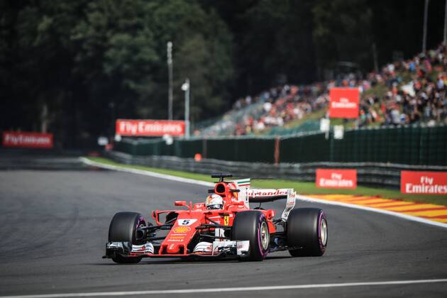 Spa 25 08 2017 Formule 1 GP F1 Belgique Vendredi Essais 1 Vettel Nâˆž5 Ferrari FORMULE 1 : Grand Prix de Belgique - Essais - Spa-Francorchamps - 24-25 08 2017 PHOTONEWS PANORAMIC 
