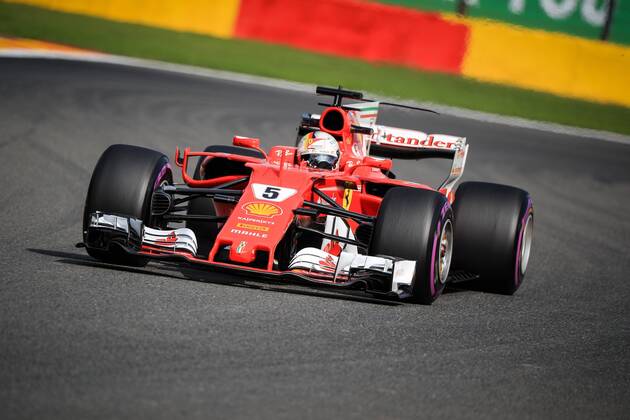 Spa 25 08 2017 Formule 1 GP F1 Belgique Vendredi Essais 1 Vettel Nâˆž5 Ferrari FORMULE 1 : Grand Prix de Belgique - Essais - Spa-Francorchamps - 24-25 08 2017 PHOTONEWS PANORAMIC 