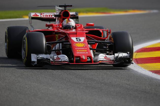 Sebastian Vettel of Germany and Scuderia Ferrari during the Formula 1 Grand Prix of Belgium at Circuit de Spa-Francorchamps, Stavelot, Belgium on 25 August 2017. Copyright: xJamesxGasperottix 16370030