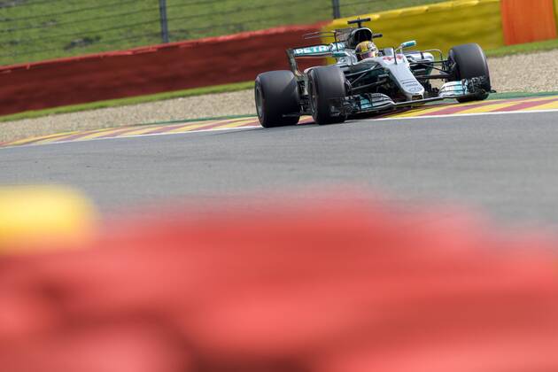 Mercedes British driver Lewis Hamilton pictured during the free practice for the Grand Prix F1 of Belgium race, in Spa-Francorchamps, Saturday 26 August 2017. The Spa-Francorchamps Formula One Grand Prix takes place this weekend, from August 25th to August 27th. NICOLASxLAMBERT x05152455x