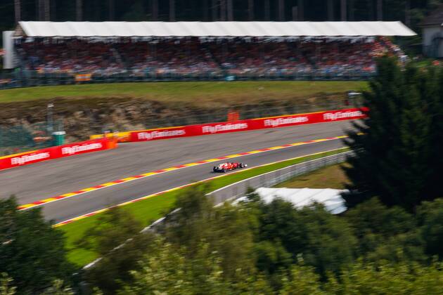 Sebastian Vettel (Scuderia Ferrari) mit seinem Auto in der Eau Rouge, Grosser Preis von Belgien 2017, Rennen, Motorsport, Formel 1, 26.08.2017, Spa Francorchamps Copyright: xNeisx Eibner-Pressefotox EP_ans