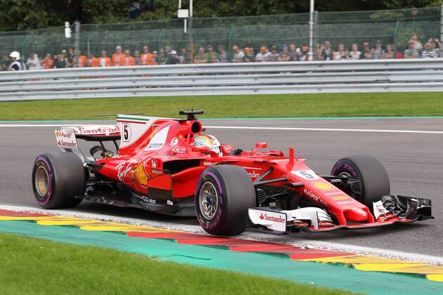 Sebastian Vettel, Scuderia Ferrari, formula 1 GP, Belgien in Spa, 27.08.2017 Photo:mspb Stiefel Sebastian Vettel, formula 1 GP, Belgien