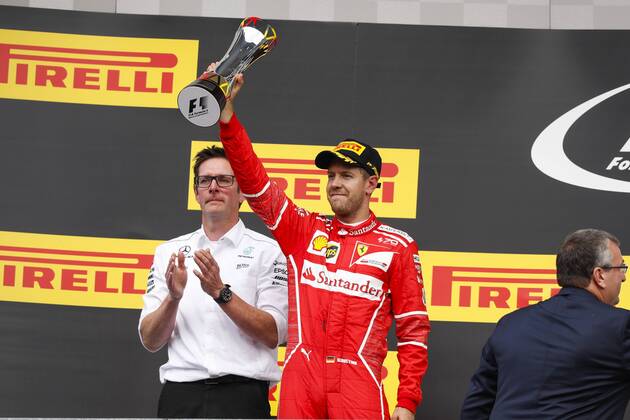 Motorsports: FIA Formula One World Championship WM Weltmeisterschaft 2017, Grand Prix of Belgium, Andrew Shovlin, 5 Sebastian Vettel (GER, Scuderia Ferrari), Spa-Francorchamps Belgium xHOCHxZWEIx