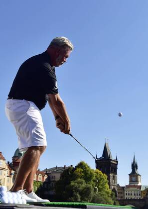 Golf player DARREN CLARKE of Great Britain plays his ball during exhibition prior to the Czech Masters European Tour tournament in Prague, Czech Republic, August 29, 2017. (CTKxPhoto RomanxVondrous) CTKPhotoP201708290773101  vnd 5