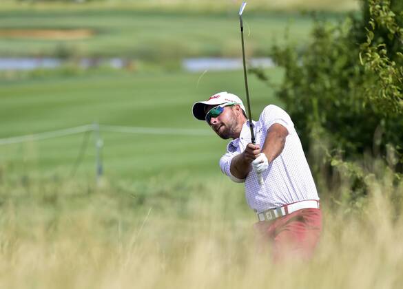 Czech golf player Filip Mruzek plays his ball during the Czech Masters European Tour tournament in Vysoky Ujezd near Prague, Czech Republic, August 31, 2017. (CTKxPhoto RomanxVondrous) CTKPhotoP201708310878901  vnd 6