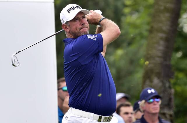 UK s golf player Lee Westwood plays his ball during the Czech Masters European Tour tournament in Vysoky Ujezd near Prague, Czech Republic, August 31, 2017. (CTKxPhoto RomanxVondrous) CTKPhotoP201708310893801  vnd 10