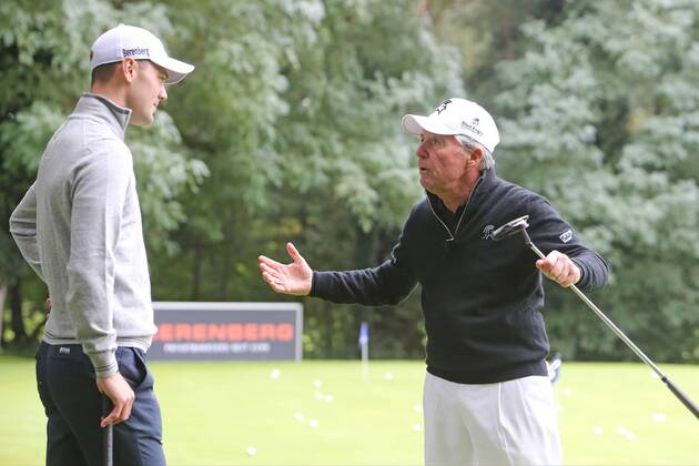 the German Major Winner and best German Golfers Martin Kaymer ger with the 81 year old 9 times Major Winner Gary Player the Golf tournament in Frankfurt Golf Club Host is The Private bank Berenberg Frankfurt at Main Copyright: xRoskaritzx Eibner-Pressefotox EP_hein_rrz