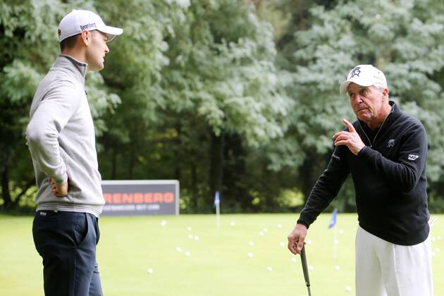 the German Major Winner and best German Golfers Martin Kaymer ger with the 81 year old 9 times Major Winner Gary Player the Golf tournament in Frankfurt Golf Club Host is The Private bank Berenberg Frankfurt at Main Copyright: xRoskaritzx Eibner-Pressefotox EP_hein_rrz