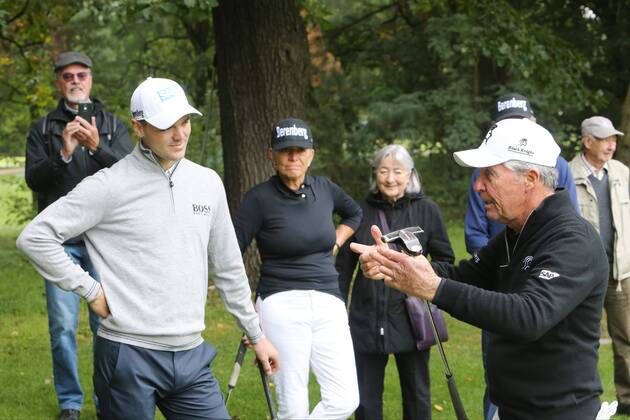 the German Major Winner and best German Golfers Martin Kaymer ger with the 81 year old 9 times Major Winner Gary Player the Golf tournament in Frankfurt Golf Club Host is The Private bank Berenberg Frankfurt at Main Copyright: xRoskaritzx Eibner-Pressefotox EP_hein_rrz