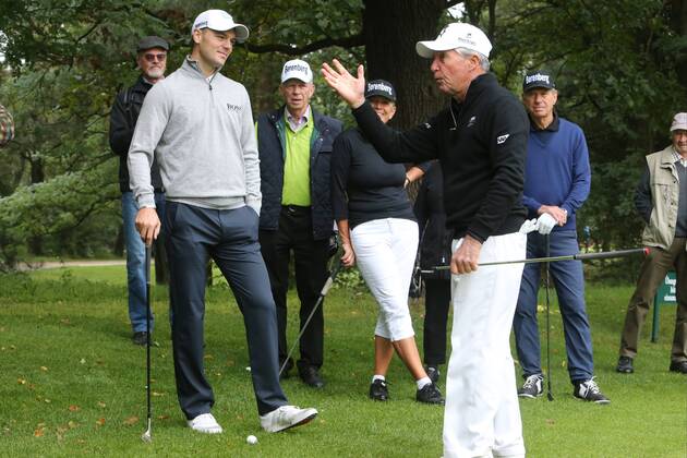 the German Major Winner and best German Golfers Martin Kaymer ger with the 81 year old 9 times Major Winner Gary Player the Golf tournament in Frankfurt Golf Club Host is The Private bank Berenberg Frankfurt at Main Copyright: xRoskaritzx Eibner-Pressefotox EP_hein_rrz