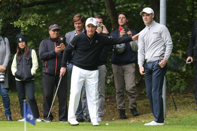 the German Major Winner and best German Golfers Martin Kaymer ger with the 81 year old 9 times Major Winner Gary Player the Golf tournament in Frankfurt Golf Club Host is The Private bank Berenberg Frankfurt at Main Copyright: xRoskaritzx Eibner-Pressefotox EP_hein_rrz