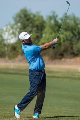 Andy Sullivan plays his second shot on the 2nd during day 1 the European Tour - Portugal Masters 2017 at Dom Pedro Victoria Golf Course, Vilamoura, Portugal on 21 September 2017. Copyright: xMatthewxBuchanx 16770002