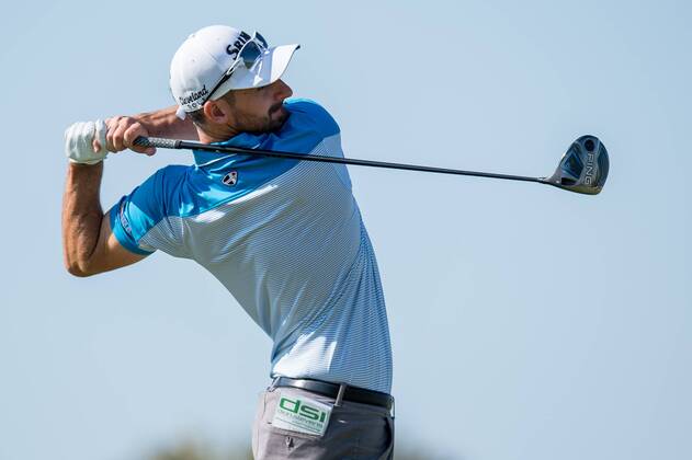 Chris Selfridge tees off on the 3rd during day 1 the European Tour - Portugal Masters 2017 at Dom Pedro Victoria Golf Course, Vilamoura, Portugal on 21 September 2017. Copyright: xMatthewxBuchanx 16770005