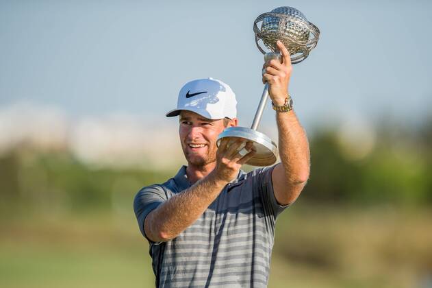 Portugal Masters champion Lucas Bjerregaard during day 4 of the European Tour - Portugal Masters 2017 at Dom Pedro Victoria Golf Course, Vilamoura, Portugal on 24 September 2017. Copyright: xMatthewxBuchanx 16770209