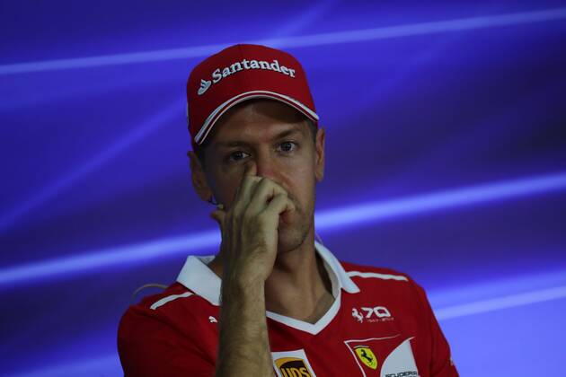 28.09.2017 - press conference PK Pressekonferenz Sebastian Vettel (GER) Scuderia Ferrari SF70H Malaysian Grand Prix, Sepang 28 September - 1 October 2017 28.09.2017 - Press conference, Sebastian Vettel (GER) Scuderia Ferrari SF70H 