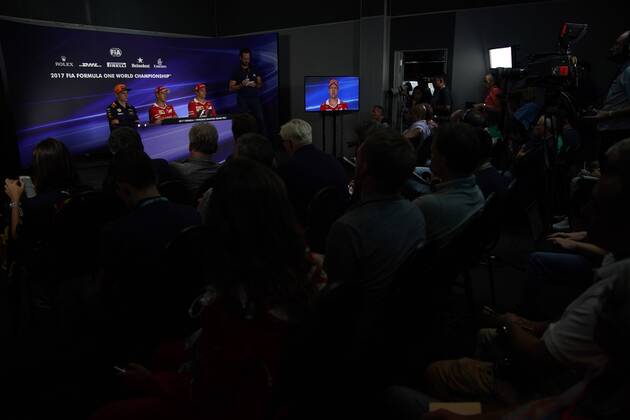 28.09.2017 - press conference PK Pressekonferenz Max Verstappen (NED) Red Bull Racing RB13, Sebastian Vettel (GER) Scuderia Ferrari SF70H and Kimi Raikkonen (FIN) Scuderia Ferrari SF70H Malaysian Grand Prix, Sepang 28 September - 1 October 2017 28.09.2017 - Press conference, Max Verstappen (NED) Red Bull Racing RB13, Sebastian Vettel (GER) Scuderia Ferrari SF70H and Kimi Raikkonen (FIN) Scuderia Ferrari SF70H 