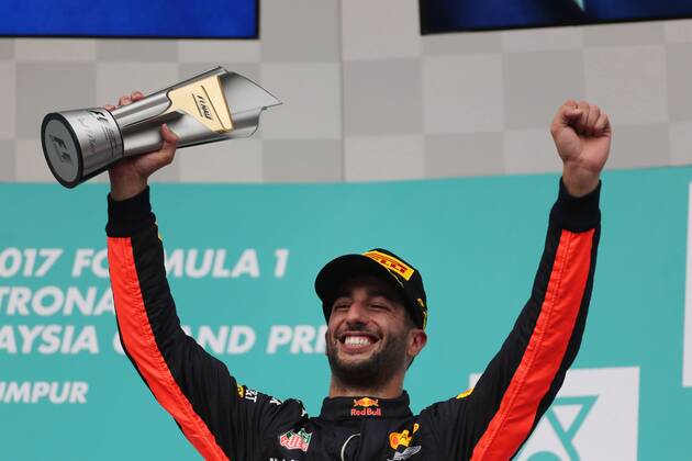 01.10.2017 - Race, 3rd place Daniel Ricciardo (AUS) Red Bull Racing RB13 Malaysian Grand Prix, Sepang 28 September - 1 October 2017 01.10.2017 - Race, 3rd place Daniel Ricciardo (AUS) Red Bull Racing RB13