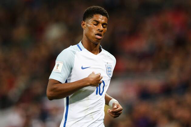 England s Marcus Rashford during the World Cup Qualifying - European - Group F match at Wembley Stadium, London. Picture date 5th October 2017. Picture credit should read: Charlie Forgham-Bailey Sportimage EDITORIAL USE ONLY. No use with unauthorised audio, video, data, fixture lists, club league logos or live services. Online in-match use limited to 120 images, no video emulation. No use in betting, games or single club league player publications.