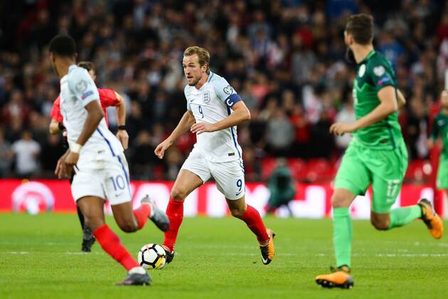 England s Harry Kane during the World Cup Qualifying - European - Group F match at Wembley Stadium, London. Picture date 5th October 2017. Picture credit should read: Charlie Forgham-Bailey Sportimage EDITORIAL USE ONLY. No use with unauthorised audio, video, data, fixture lists, club league logos or live services. Online in-match use limited to 120 images, no video emulation. No use in betting, games or single club league player publications.