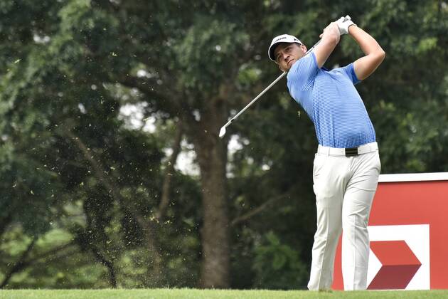 October 12, 2017 - Kuala Lumpur, MALAYSIA - Xander Schauffele of USA in action during the first round of the CIMB Classic 2017 golf tournament on October 12, 2017 at TPC Kuala Lumpur, Malaysia. CIMB Classic 2017, Malaysia - ZUMAj91_ 80446119st Copyright: xChrisxJungx