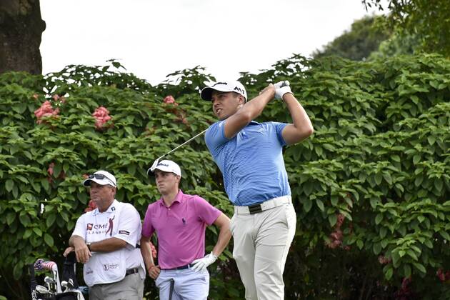 October 12, 2017 - Kuala Lumpur, Malaysia - Xander Schauffele of USA in action during the first round of the CIMB Classic 2017 golf tournament at TPC Kuala Lumpur, Malaysia. Golf 2017: CIMB Classic: Day 1  - ZUMAn230 20171012_zaa_n230_043 Copyright: xChrisxJungx