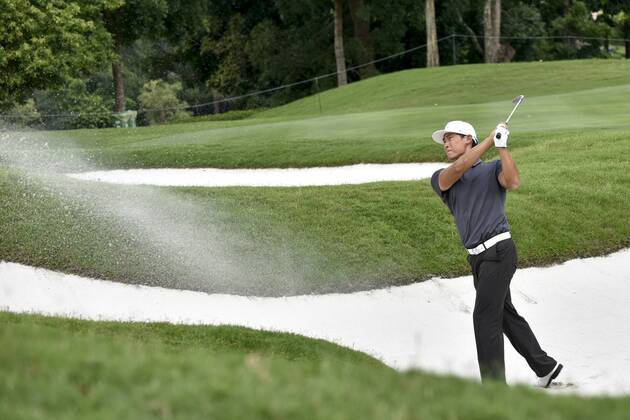 October 12, 2017 - Kuala Lumpur, Malaysia - Kim Meen-whee of South Korea in action during the first round of the CIMB Classic 2017 golf tournament at TPC Kuala Lumpur, Malaysia. Golf 2017: CIMB Classic: Day 1  - ZUMAn230 20171012_zaa_n230_067 Copyright: xChrisxJungx