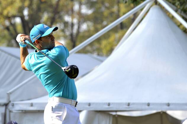15th October 2017, Golf Club Milano, Monza, Italy; Sergio Garcia of Spain from the tee during the Italian Open Golf final round;  ActionPlus11940862