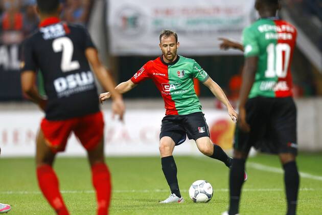 Nijmegen NEC Excelsior Football Ears Divisia season 2015 2016 12 08 2015 NEC player Bart Buysse M NEC Excelsior