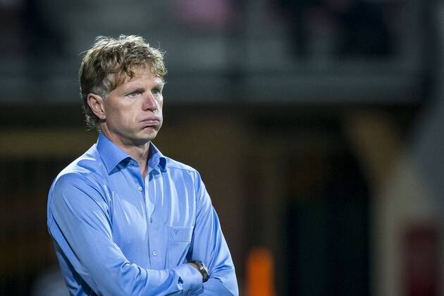 Nijmegen NEC Excelsior Football Eredivsie season 2015 2016 12 08 2015 Stadium the Goffert Disappointment at Excelsior coach Fons Groenendijk NEC Excelsior