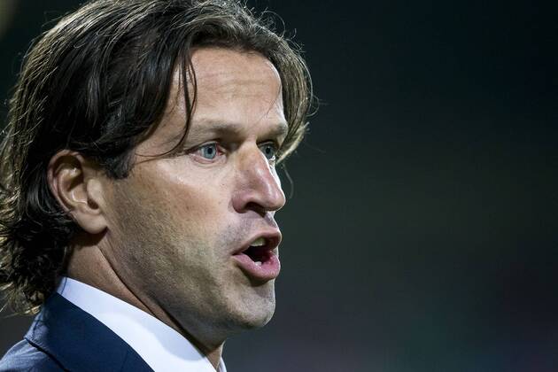 Nijmegen NEC Excelsior Football Eredivsie season 2015 2016 12 08 2015 Stadium the Goffert tension at NEC coach Ernest Faber NEC Excelsior