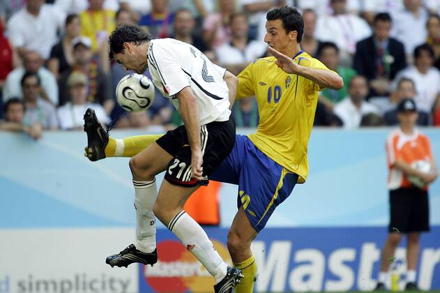 Munich 24 06 2006 1 8 final Germany Sweden 2 0 Zlatan Ibrahimovic and Christoph metzfelder Germany Sweden