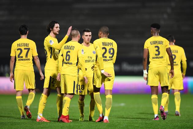 18 Giovani LO CELSO psg 25 ADRIEN RABIOT psg JOIE FOOTBALL Angers vs Paris SG Ligue 1 Conforama 04 11 2017 AnthonyBIBARD FEP Panoramic