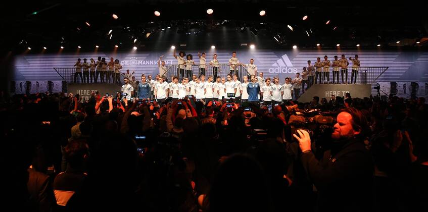 DFB and the team present World Cup jersey 2018 in THE BASE in Berlin 07 11 17 DFB and The team present World Cup jersey 2018
