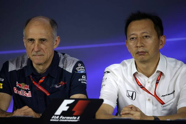 10.11.2017 - Free Practice 2, press conference PK Pressekonferenz Franz Tost, Scuderia Toro Rosso, Team Principal and Yusuke Hasegawa (JPN) Head of Honda F1 Programme Brazilian Grand Prix, Sao Paulo, Interlagos 9 - 12 November 2017 10.11.2017 - Free Practice 2, Press conference, Franz Tost, Scuderia Toro Rosso, Team Principal and Yusuke Hasegawa (JPN) Head of Honda F1 Programme 