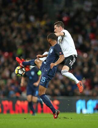 10 11 2017 International Team England England at Wembley National Stadium London v Joe Gomez England against Julian Draxler Germany