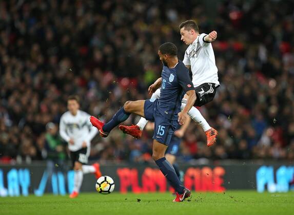 10 11 2017 International Team England England at Wembley National Stadium London v Joe Gomez England against Julian Draxler Germany