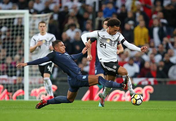 10 11 2017 Soccer International Friendlies England Germany at Wembley National Stadium London v L Jake Livermore England v Leroy Sane Germany