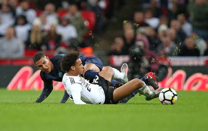 10 11 2017 Soccer International Friendlies England Germany at Wembley National Stadium London v L Jake Livermore England v Leroy Sane Germany