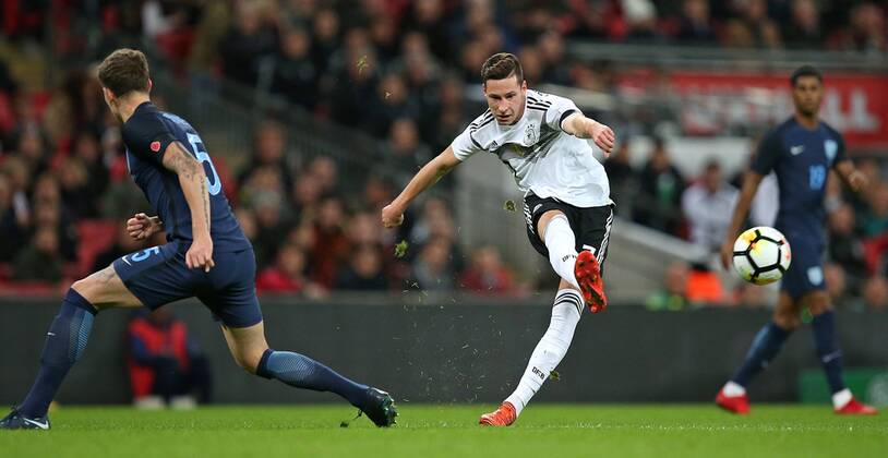 10 11 2017 International Team England England at Wembley National Stadium London v John Stones England vs Julian Draxler Germany