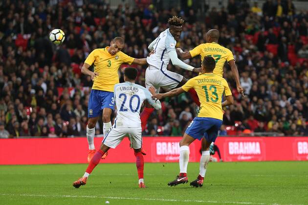 England v Brazil International Friendly L?nderspiel Tammy Abraham of England heads for goal during the International Friendly match at Wembley Stadium, London Content Not Available For UK Newspapers Copyright: xPaulxChestertonx FIL-10952-0050