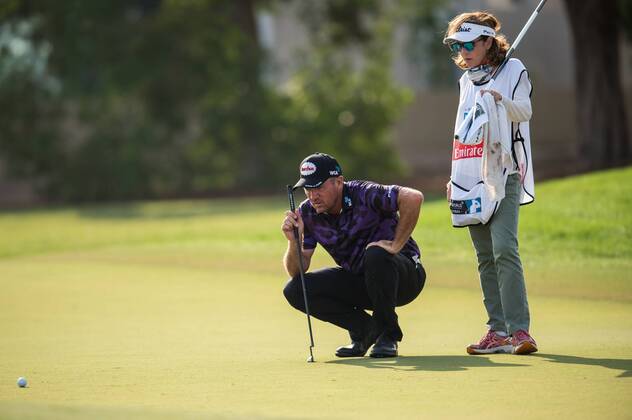 Scott Hend of Australia lines up a putt during the European Tour DP World Championship WM Weltmeisterschaft at Jumeirah Golf Estates, Dubai, UAE on 17 November 2017. Copyright: xGrantxWinterx 17770138
