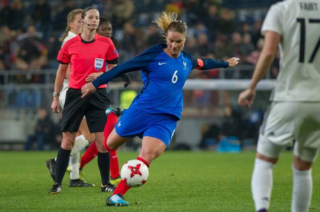 Amandine Henry France 6 goalscoring scores on the goal shoots at the goal Soccer Women International Germany France xobx