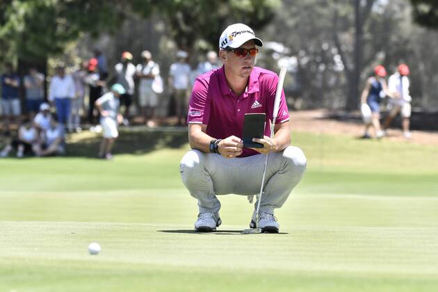 26th November 2017, The Australian Golf Club, Sydney, Australia; Emirates Australian Open Golf, final round; Lucas Herbert (AUS) lines up his putt  ActionPlus11956436