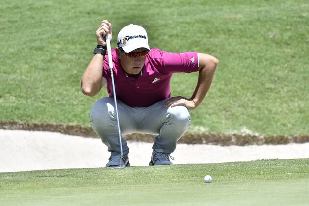 26th November 2017, The Australian Golf Club, Sydney, Australia; Emirates Australian Open Golf, final round; Lucas Herbert (AUS) lines up his putt  ActionPlus11956438