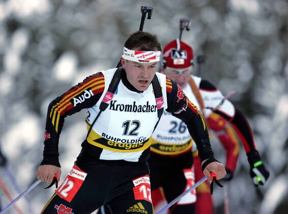 Sven Fischer action biathlon included in the Biathlon World Cup on 15 01 2006 in Ruhpolding-Ruhpolding Germany