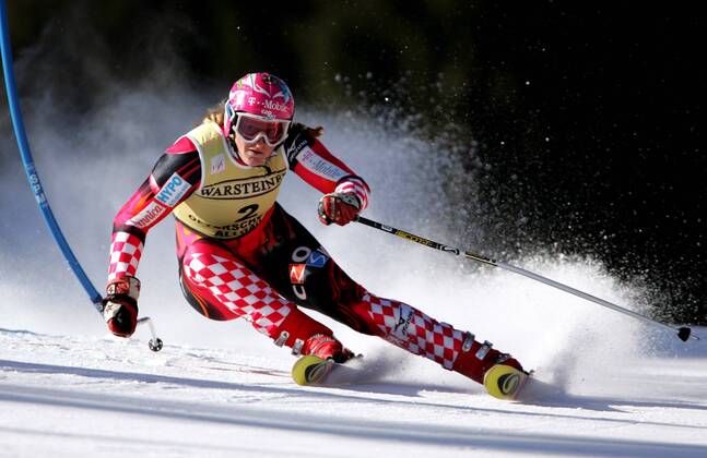 Janica Kostelic action taken at the women s World Cup giant slalom in Ofterschwang on 03 02 2006 Ofterschwang, Germany