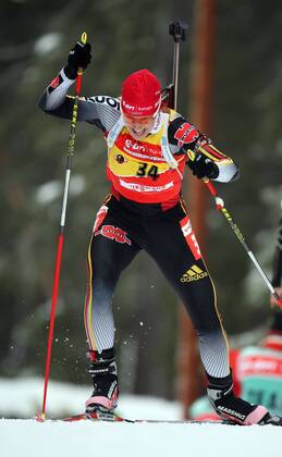 Kati Wilhelm action taken at the Biathlon World Championships 2008 in Östersund Sweden Ostersund Sweden